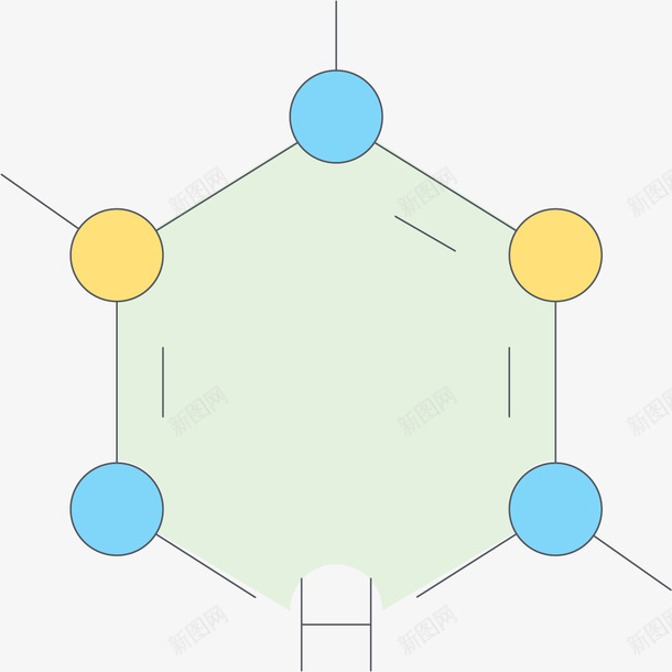 手绘化学分子图png免抠素材_88icon https://88icon.com 分子图 彩色 手绘画 线条 蓝色 装饰图 装饰画 黄色