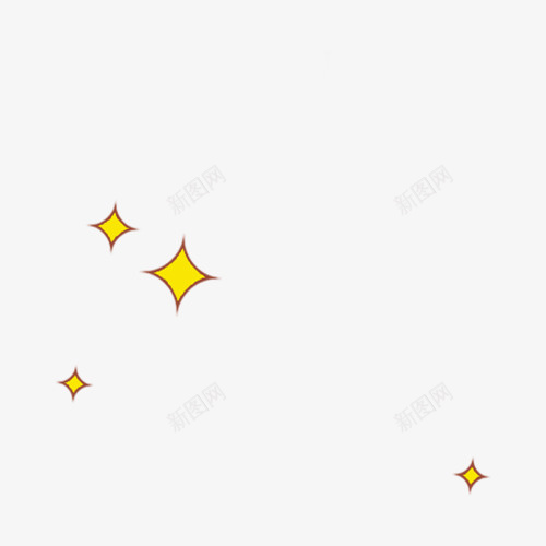 四颗星星png免抠素材_88icon https://88icon.com png图形 png装饰 手绘 星星 装饰 黄色