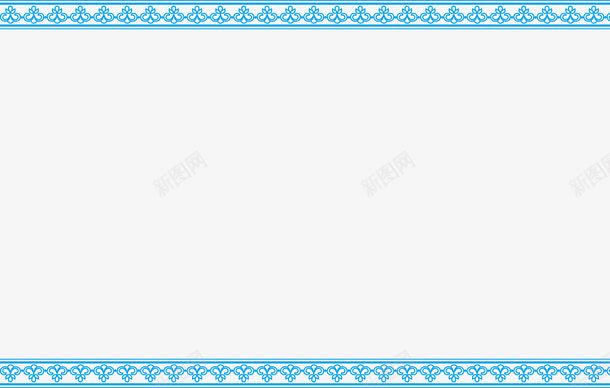 蓝色勾勾边框png免抠素材_88icon https://88icon.com 底纹 花纹 蓝色 边框