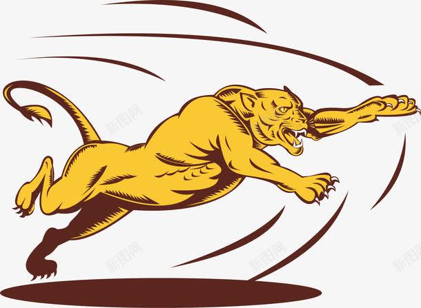 手绘跳跃的豹子png免抠素材_88icon https://88icon.com 动物 手绘 跳跃的豹子