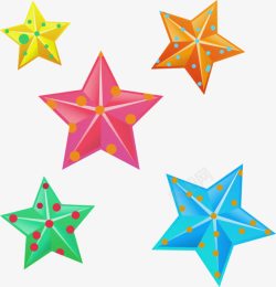 五角星立体五角星漂浮的五角星素材