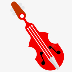 红色大提琴卡通插画矢量图素材