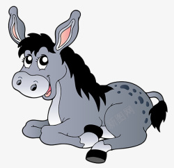 一种动物灰蓝色斑点卡通骡子高清图片