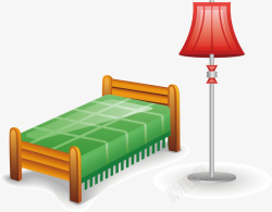 床和灯矢量图素材
