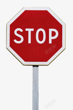 红色stop路牌高清图片