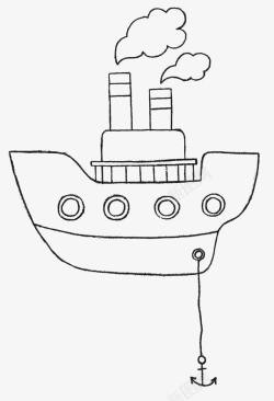 轮船和船锚素材