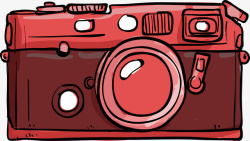 红色卡通照相机素材