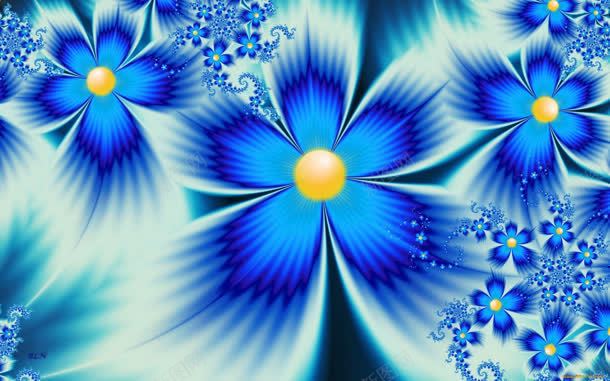 蓝色花朵花卉创意元素jpg设计背景_88icon https://88icon.com 元素 创意 花卉 花朵 蓝色