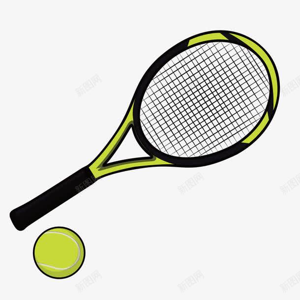 网球与网球拍png免抠素材_88icon https://88icon.com 网球 网球拍 运动