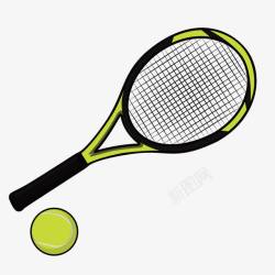 网球与网球拍素材