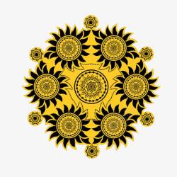 藏族民族风黄色醒目纹样素材