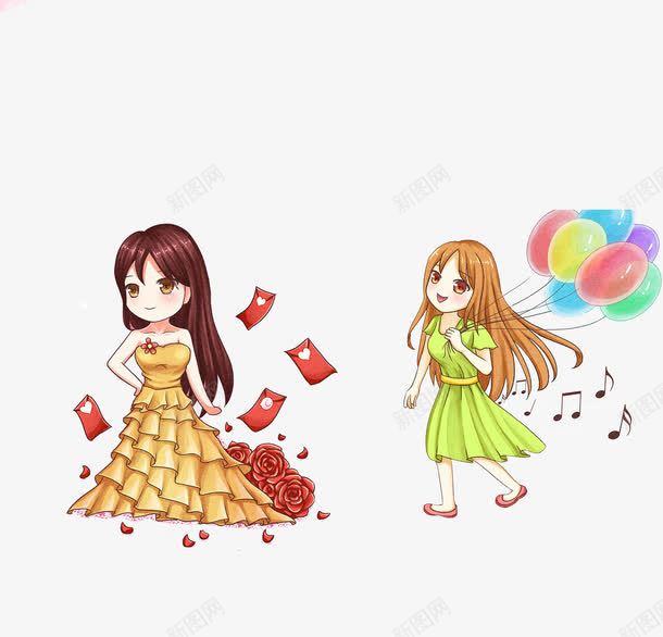 人物插画psd免抠素材_88icon https://88icon.com 人 扁平化 服装 气球 红包