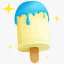 香草奶油乳白色的蓝色的冰奶油冰淇淋Ic图标图标