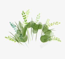 水彩手绘植物装饰图案素材