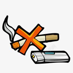 禁止吸烟手绘标志图案素材