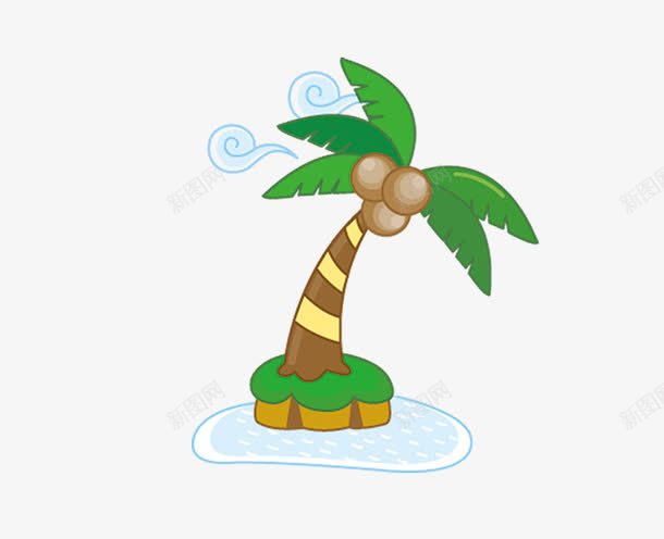 卡通椰子树元素png免抠素材_88icon https://88icon.com 元素 卡通 椰子树