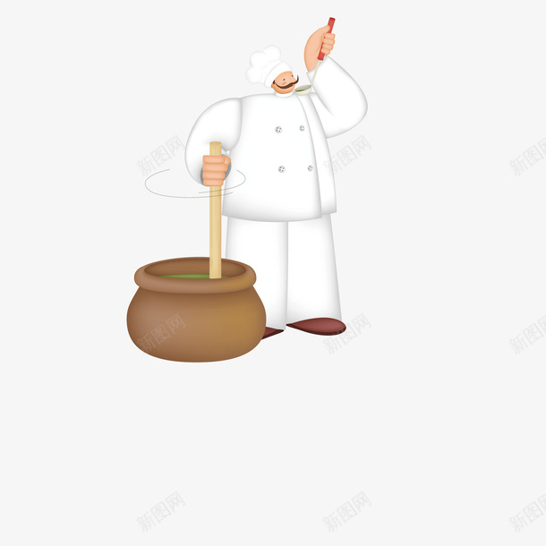 手绘厨师png免抠素材_88icon https://88icon.com 一位 勺子 卡通 厨师 手绘 棕色 白色 简图 罐子