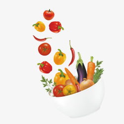 碗里的蔬菜水果矢量图素材