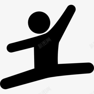 奔跑跳跃艺术体操运动员图标图标