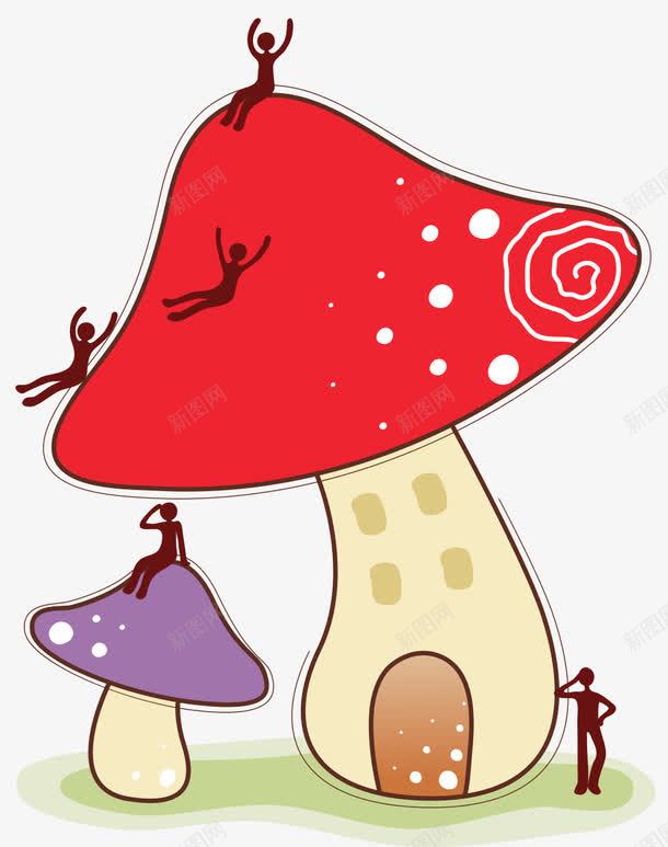 卡通蘑菇png免抠素材_88icon https://88icon.com 卡通 小人 彩色 蘑菇 蘑菇房