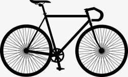 黑色简约手绘自行车矢量图素材