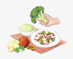 手绘平面蔬菜瓜果素材