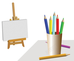 彩色铅笔与漆画EPS格式5矢量图素材
