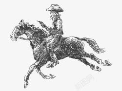手绘骑马的骑士素材