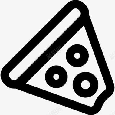 比萨饼咬块三角形轮廓图标图标