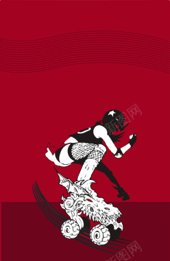 滑轮运动比赛海报背景矢量图背景