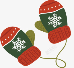 暖冬手套温暖圣诞手套矢量图高清图片