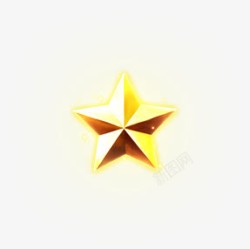 金色立体星星图标素材