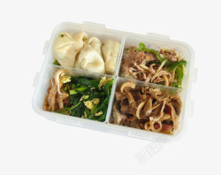 保鲜盒内的快餐素材