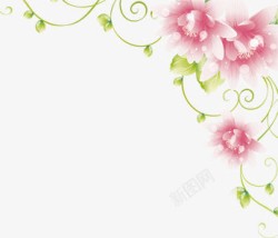 粉色梦幻节日花朵边框素材