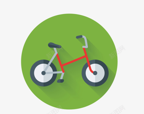 常用标识卡通彩色自行车标识矢量图图标图标