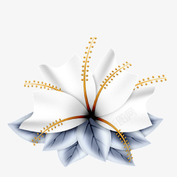 暗色花朵白色蝴蝶结素材