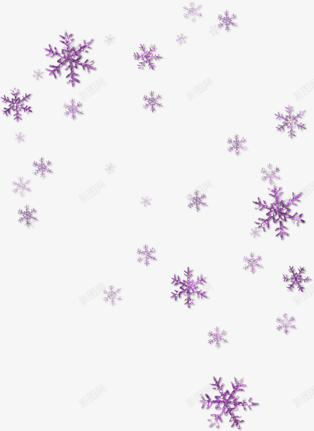 紫色清新雪花漂浮png免抠素材_88icon https://88icon.com 免抠PNG 清新 漂浮素材 紫色 雪花