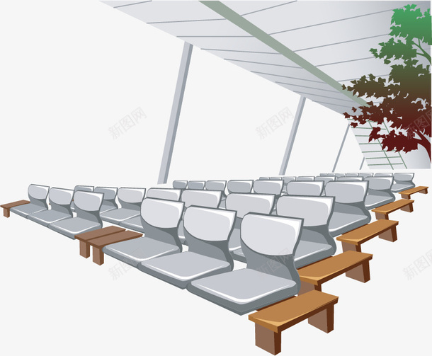 手绘候车厅矢量图ai免抠素材_88icon https://88icon.com 候车厅 座椅 手绘 矢量图