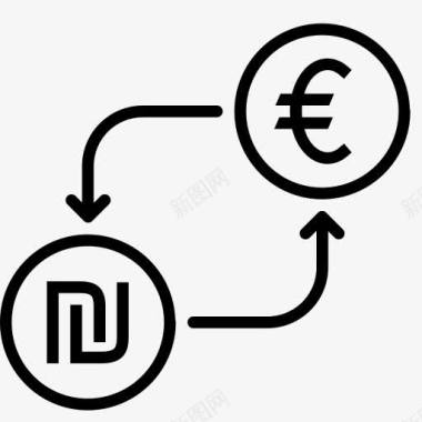 掉钱转换货币欧元金融钱舍客勒以货币图标图标