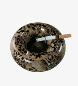 豹纹陶瓷烟灰缸素材