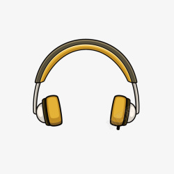 黄色装饰耳机插画矢量图素材