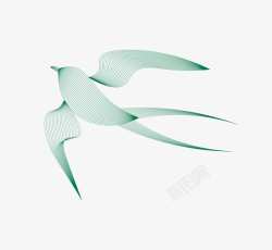极简装饰原创春天绿色燕子高清图片