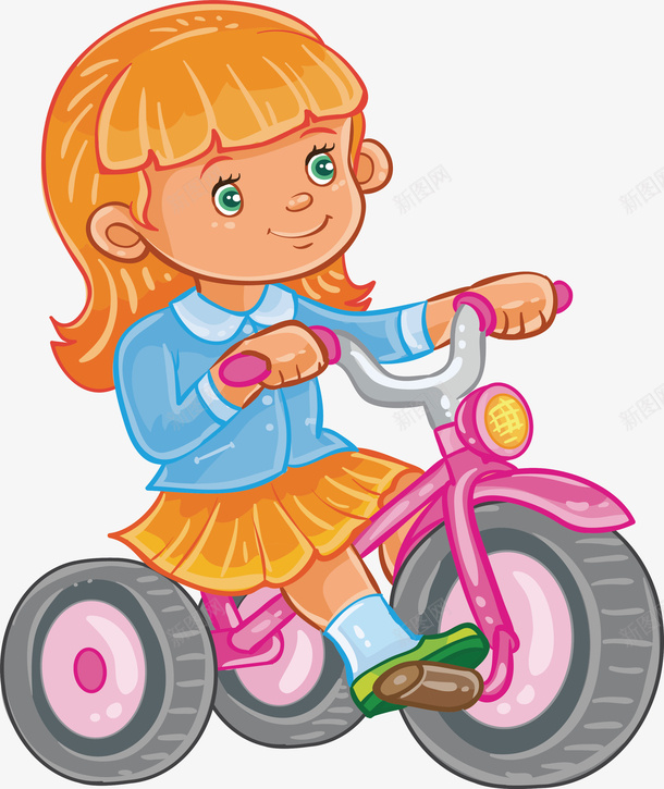 粉红色自行车矢量图eps免抠素材_88icon https://88icon.com 卡通女孩 可爱女孩 矢量png 粉红自行车 脚踏车 自行车 矢量图