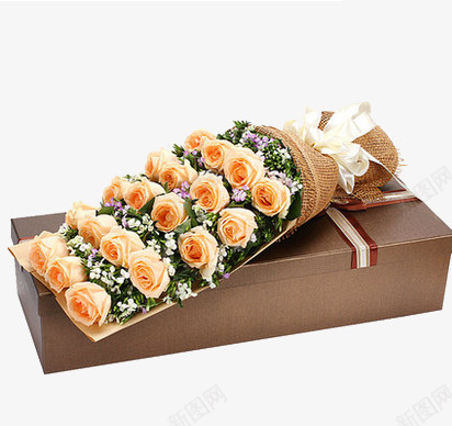 花束褐色礼盒礼物png免抠素材_88icon https://88icon.com 礼物 花束 褐色礼盒