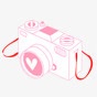 单头照相机手绘卡通粉色照相机图标图标