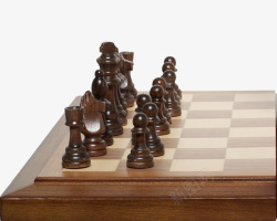 黑棋子国际象棋棋盘高清图片