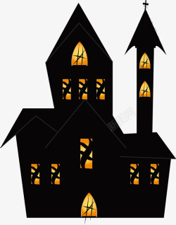 黑色魔法城堡矢量图素材