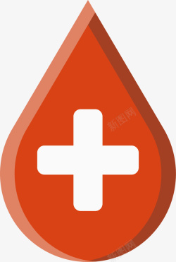 红色的医药血滴卡通矢量图素材