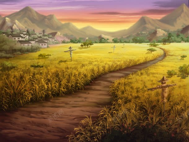 手绘美丽风景插画jpg设计背景_88icon https://88icon.com 插画 美丽 风景