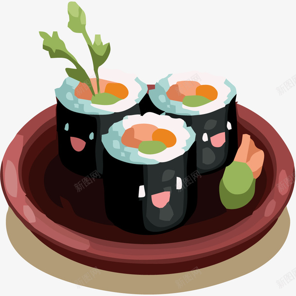 美味寿司矢量图eps免抠素材_88icon https://88icon.com 寿司 寿司png 手绘插画 矢量素材 美食 矢量图